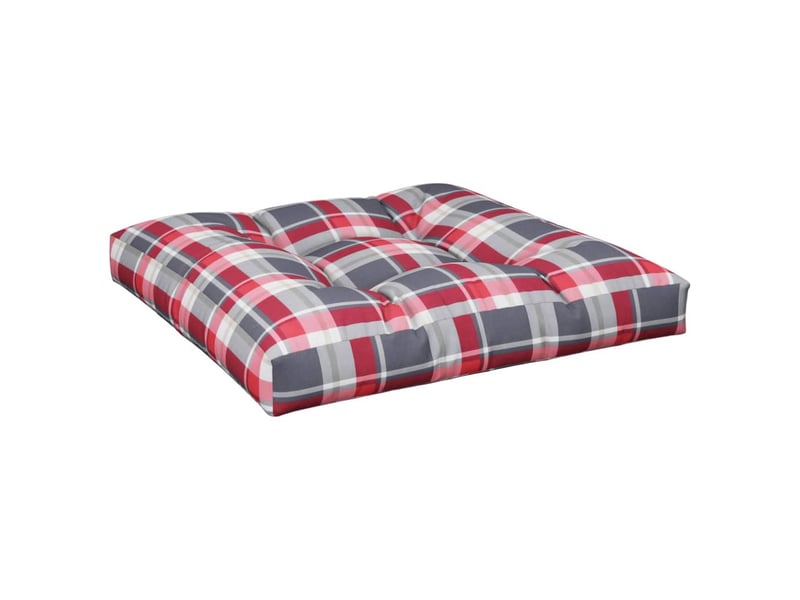  Lot de 2 coussins de palette, coussins de canapé motif à carreaux rouge tissu cf59551  - Conforama D