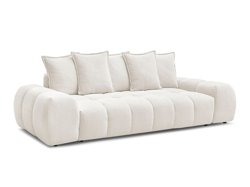 Bobochic canapé droit fixe 3 places everest tissu texturé blanc EVEREST - Conforama A