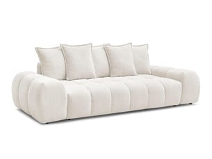Canapé droit fixe BOBOCHIC EVEREST 3 places Tissu blanc