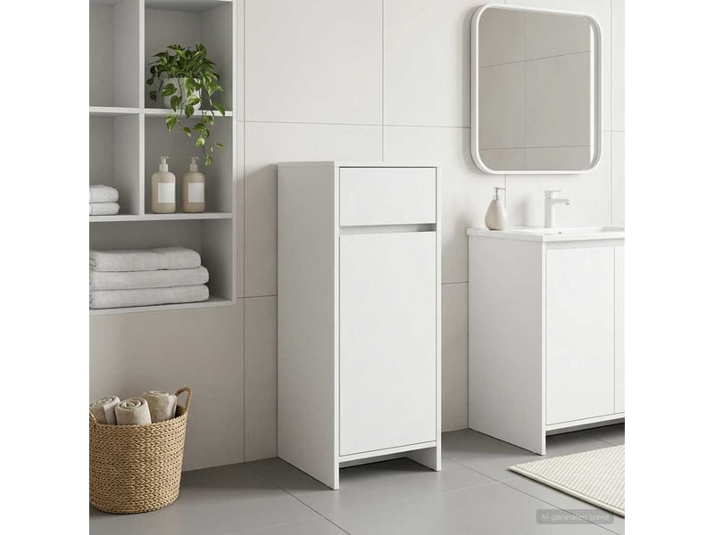  Armoire de salle de bain, meuble de rangement blanc 35x36.5x85 cm  - Conforama B