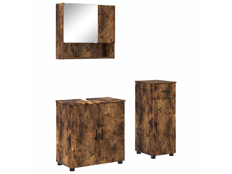  Ensemble de mobilier de salle de bain 3 pc chêne fumé cf64311  - Conforama A