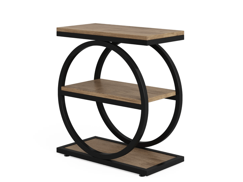  Bout de canapé 60x30x65 cm à 3 niveaux noir et marron  - Conforama A