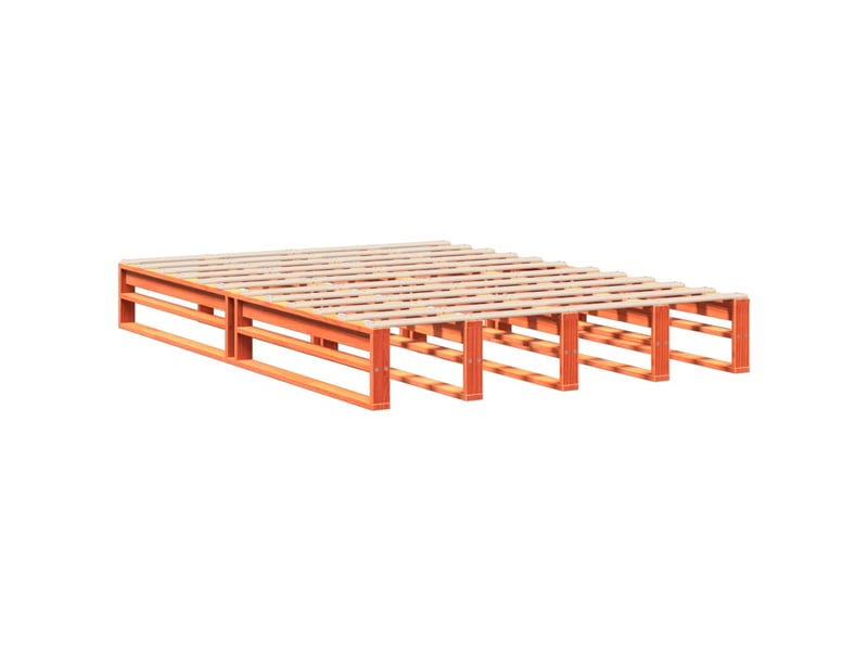  Lit double- lit adulte -  cadre de lit sans matelas  marron 120x190cm bois pin massif  - Conforama C