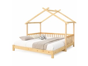 Lit cabane 90x200 cm STILVORA coloris naturel