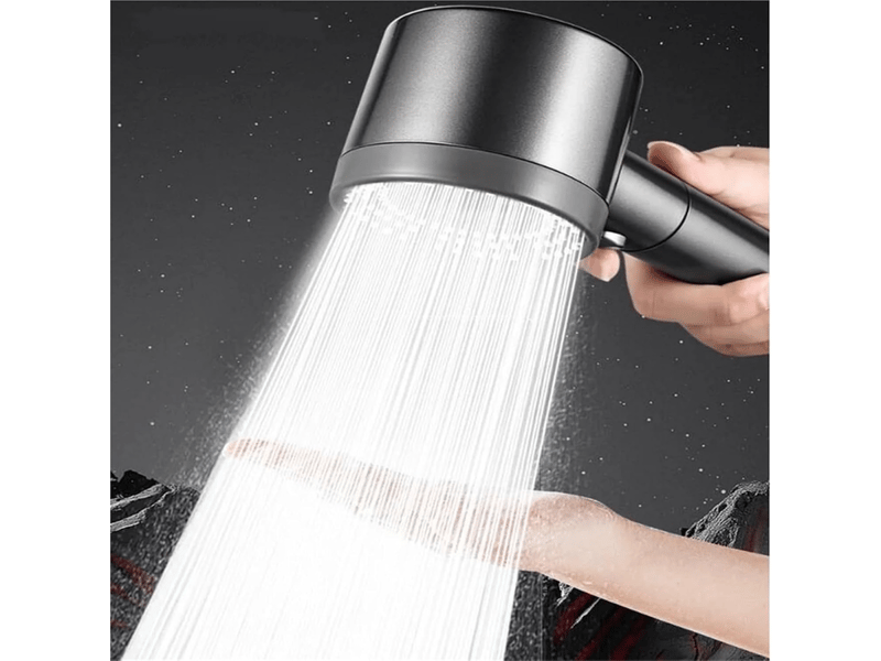  Pommeau de douche 7 en 1, 5 modes réglables, haute pression, économie d'eau, filtre portable, crochet, tuyau, accessoires de salle de bain  - Conforama C