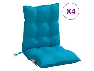 Lot de 4 coussins d'extérieur, coussins de chaise bleu 100 x 50 x 7 cm cf56408