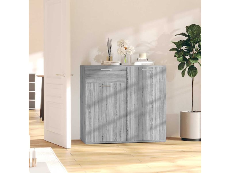  Buffet - bahut - meuble de rangement sonoma gris 80x36x75 cm bois d'ingénierie  - Conforama B