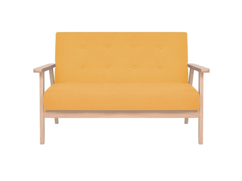  Ensemble de canapé 2 pcs tissu jaune shl94276  - Conforama C