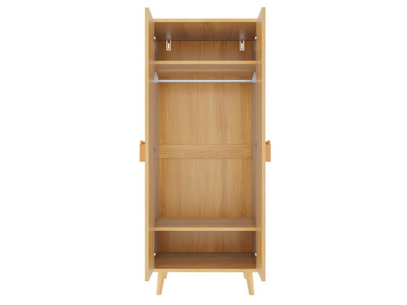 Armoire 70x55x170 cm à deux portes mdf couleur bois naturel - Conforama D