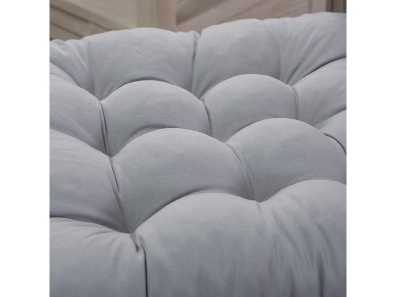  Lot de 4 coussins de chaise avec rubans – 40x40 cm, gris argenté  - Conforama D