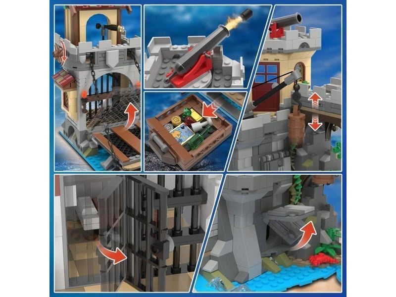  Jeu de construction pirate 1502 pieces chateau led avec grue rotative et 3 configurations 151498_AAANN74993_6_DROPFR - Conforama D