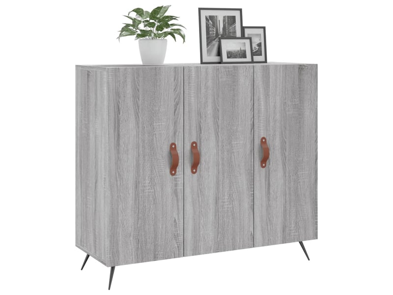  Buffet - bahut - meuble de rangement sonoma gris 90x34x80 cm bois d'ingénierie  - Conforama C