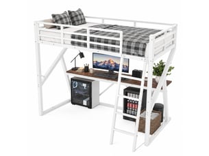 Lit mezzanine 90x200 cm    coloris blanc