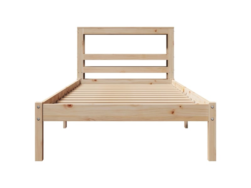  Lit simple- lit adulte -  cadre de lit sans matelas 90x190 cm bois de pin massif  - Conforama C