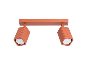 Plafonnier rayo 2 ocre rouge aluminium moderne 16.5x30x6cm
