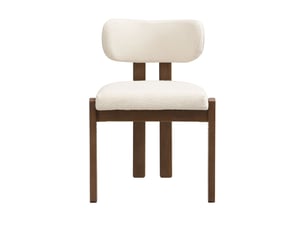 Lot de chaises 4 chaises assise confortable chaise repas en bois massif assise respirante revêtement bouclé finition noyer style moderne