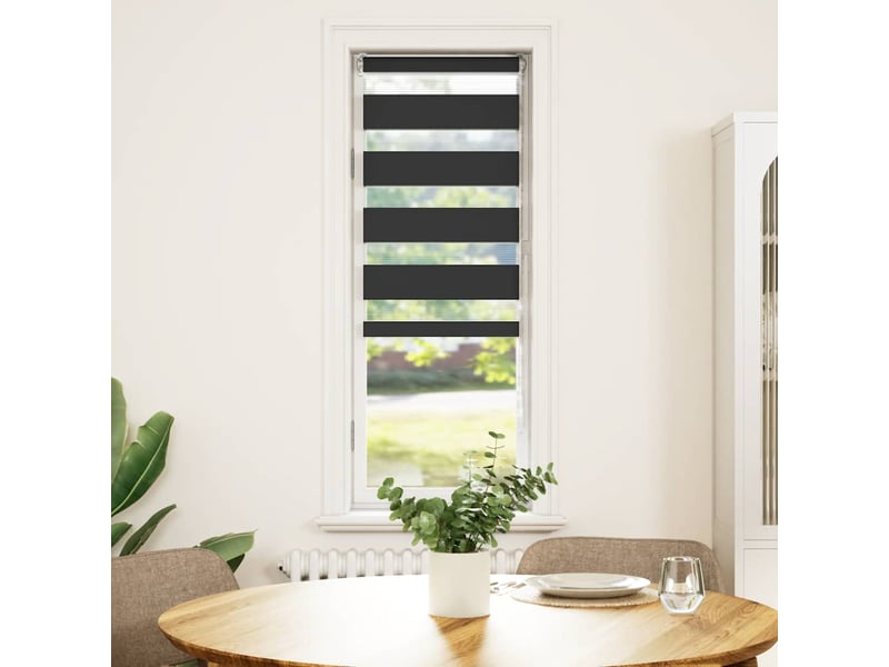 Store zèbre, store de fenêtre noir 55x100 cm largeur du tissu 50,9 cm polyester cf48917 - Conforama A