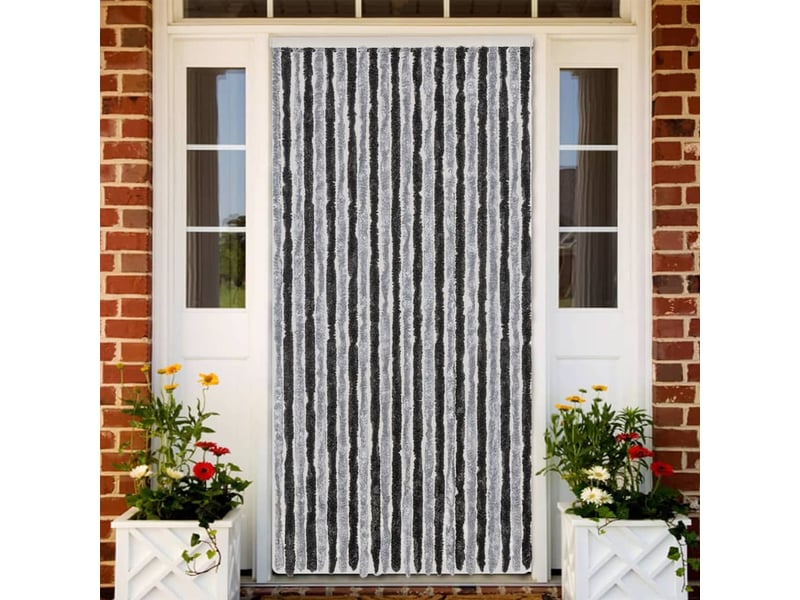  Rideau anti-mouches, moustiquaire gris et noir 100x200 cm chenille cf43544  - Conforama B