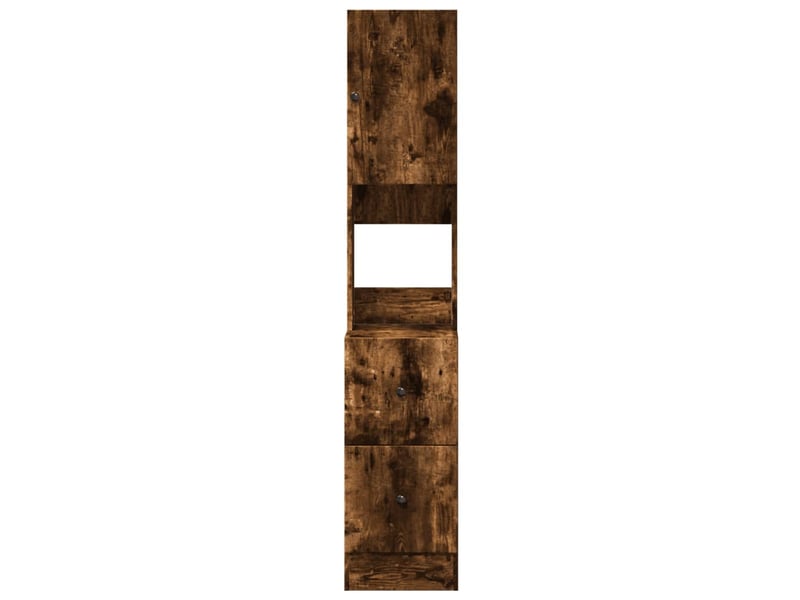  Meuble de rangement, armoire de cuisine chêne fumé 35x50x180cm bois d'ingénierie  - Conforama D
