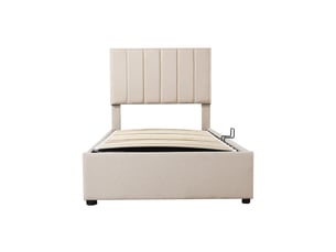 Lit coffre 90x200 cm MAISONORA coloris beige