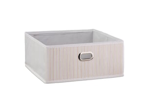 Panier de rangement pliant 14 x 31 x 31 cm pratique salon salle de bain avec poignée en bambou naturel 13_0010248