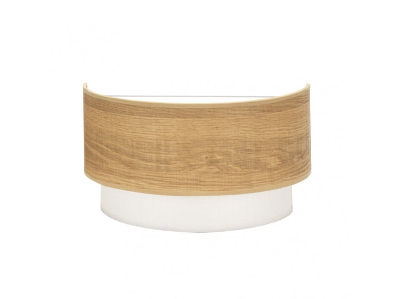 Applique murale fabrilamp myriam blanc bois clair 1 x e27 17x30x16 cm 177661085 - Conforama A