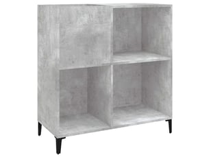Armoire à disques, armoire de rangement gris béton 84,5x38x89 cm bois d'ingénierie shl7718