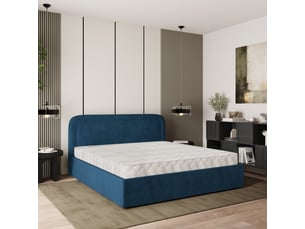 Lit coffre 160x200 cm <strong>MASSENO</strong> <strong></strong> coloris bleu