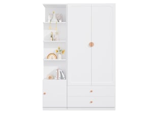 Armoire 2 porte(s) battante 2 tiroir(s) <strong></strong> <strong></strong> coloris blanc largeur 135 cm