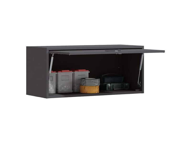  Armoire murale salon, meuble de rangement pour garage noir 80 x 33 x 35 cm  - Conforama C