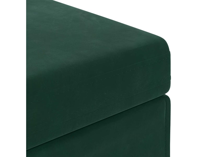  Tabouret bas, ottoman vert foncé 41x41x40 cm velours et bois composite  - Conforama E
