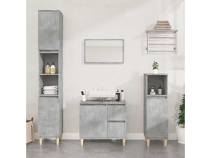Armoire de salle de bain, meuble de rangement gris béton 65x33x60 cm shl3137