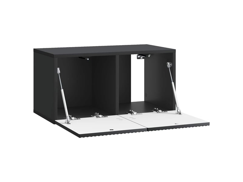  Meuble tv - banc tv - meuble de rangement mural 59,5 x 31 x 30 cm noir bois d'ingénierie  - Conforama E