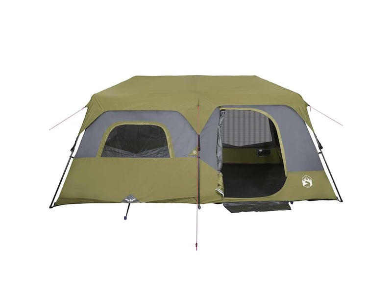  Tente de camping, tente familiale 9 personnes vert libération rapide imperméable  - Conforama E