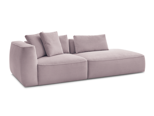 Canapé droit fixe BOBOCHIC LEOPOLD 3 places Velours violet