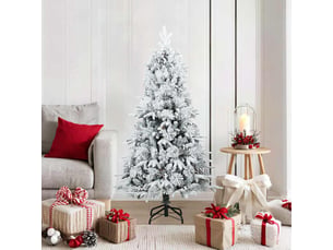 Sapin de noël - arbre de noël artificiel à branches pliantes, duveteux de neige