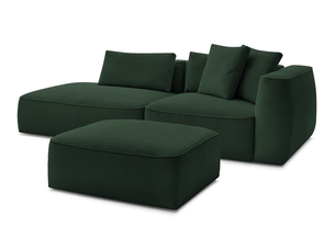Canapé droit fixe BOBOCHIC LEOPOLD 4 places Velours vert