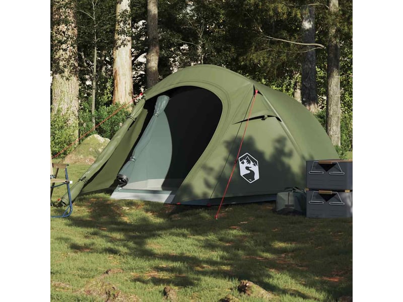 Tente de camping, tente tunnel 2 personnes vert olive imperméable - Conforama B