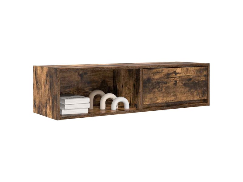  Lot de 2 meuble tv bas salon chêne fumé 100x31x25,5 cm bois d'ingénierie  - Conforama D