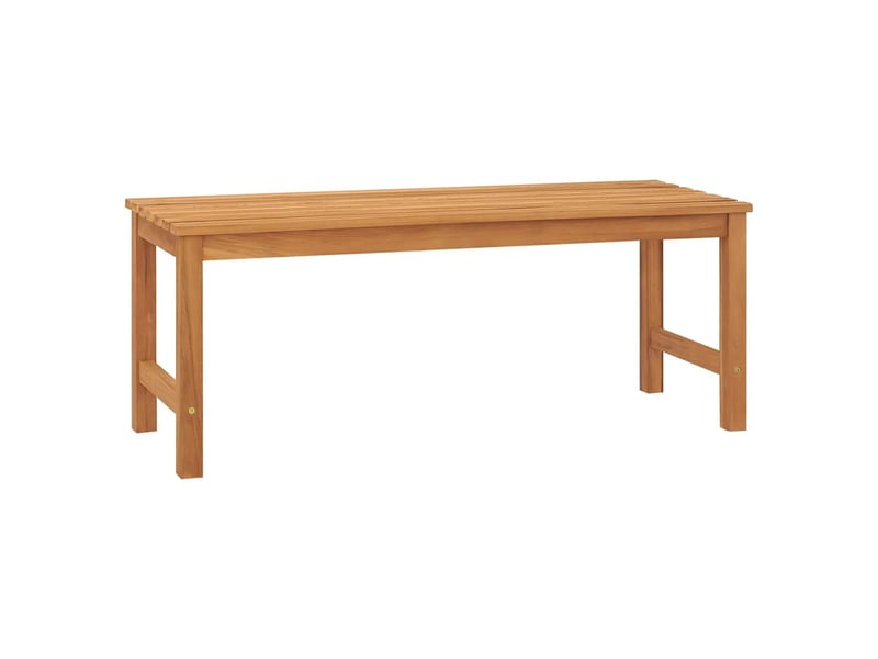  Banc de jardin 114 x 40 x 45 cm en bois de teck massif avec finition à base d'eau  - Conforama A