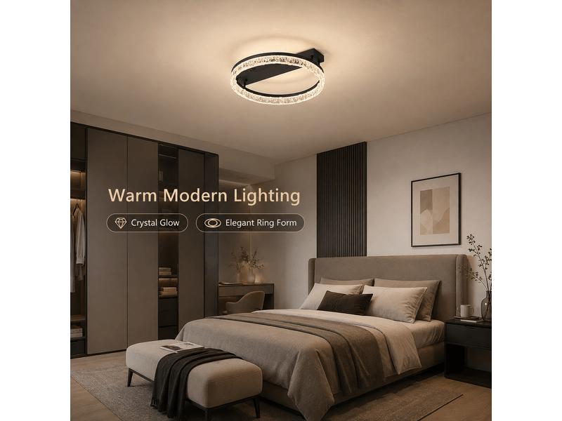  Plafonnier rond noir c – éclairage 3 couleurs ASLED-749 - Conforama E