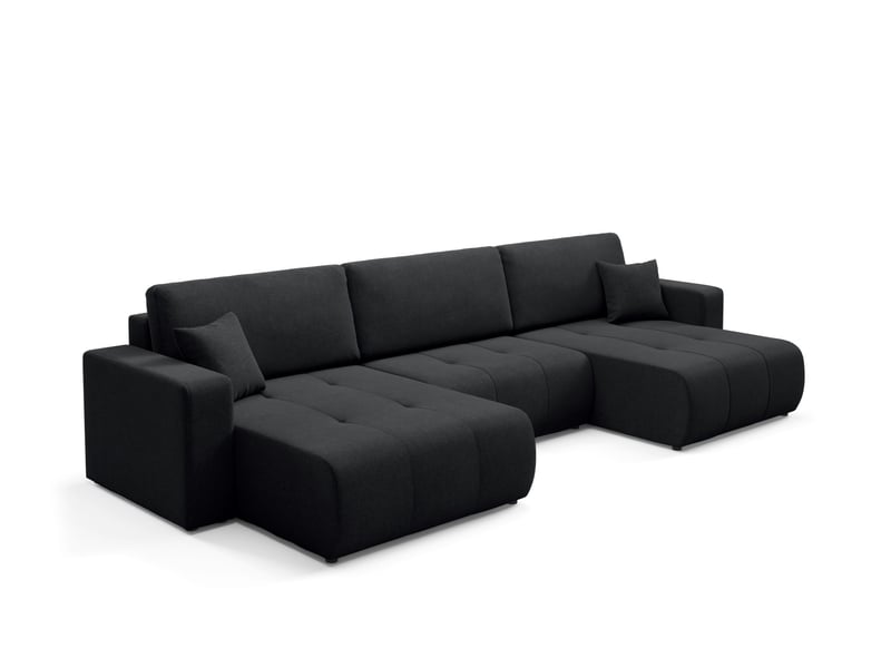  Canapé d'angle convertible molinio u noir  - Conforama C