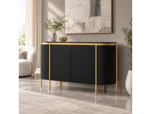 Buffet 4 porte(s)  0 tiroir(s) <strong>BEAOK</strong> <strong></strong> - 140 cm coloris noir 