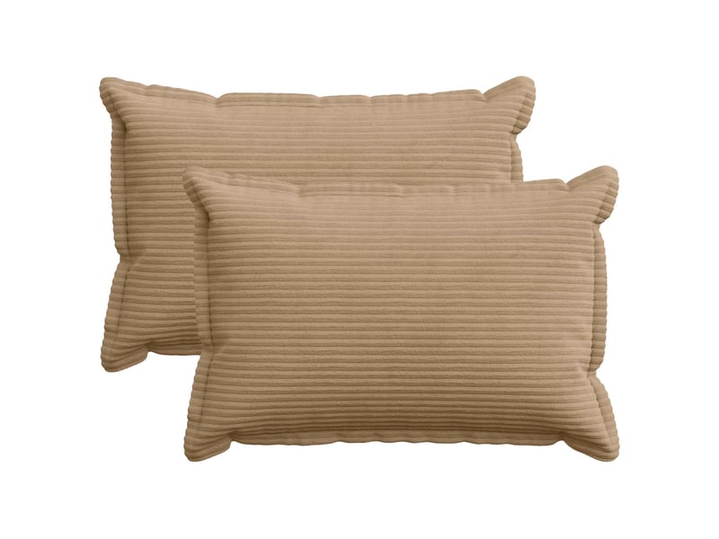  Lot de 2 housses de coussin houten marron 40 x 60 cm velours côtelé cf49346  - Conforama B
