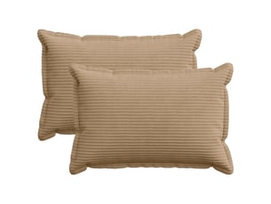 Lot de 2 housses de coussin houten marron 40 x 60 cm velours côtelé cf49346