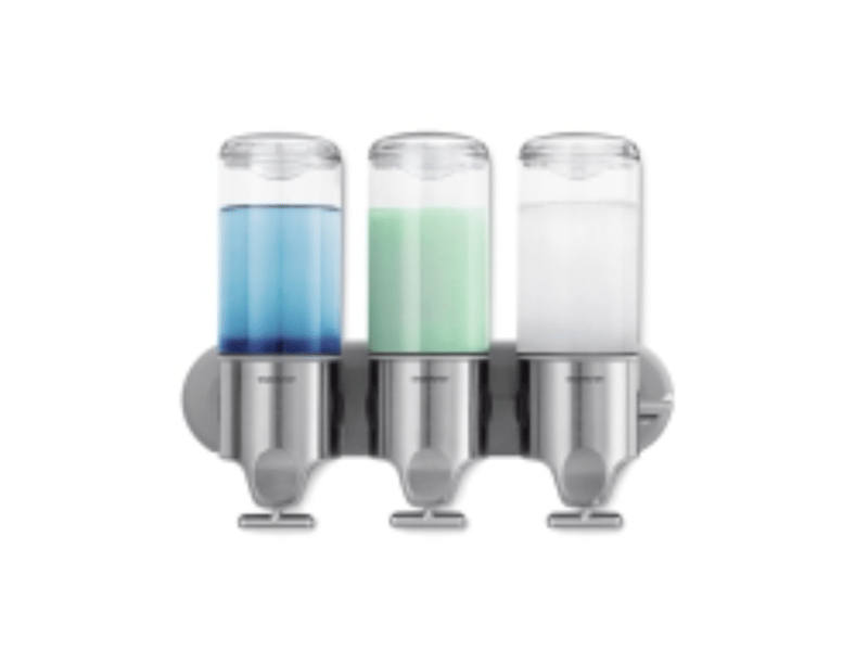  Distributeur savon mural 444 ml pour douche et salle de bain, pompe murale à levier en t ergonomique, acier inoxydable brossé  - Conforama B