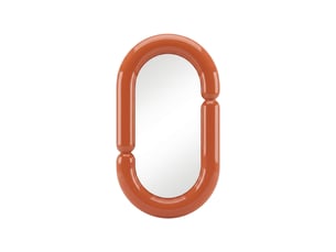 Miroir ovale à fixer coloris orange <strong></strong> <strong></strong> - 70 cm x 40 cm
