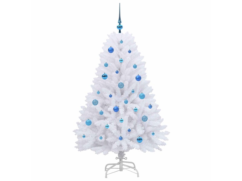  Sapin de noël - arbre de noël artificiel à branches articulées blanc 150 cm  - Conforama D