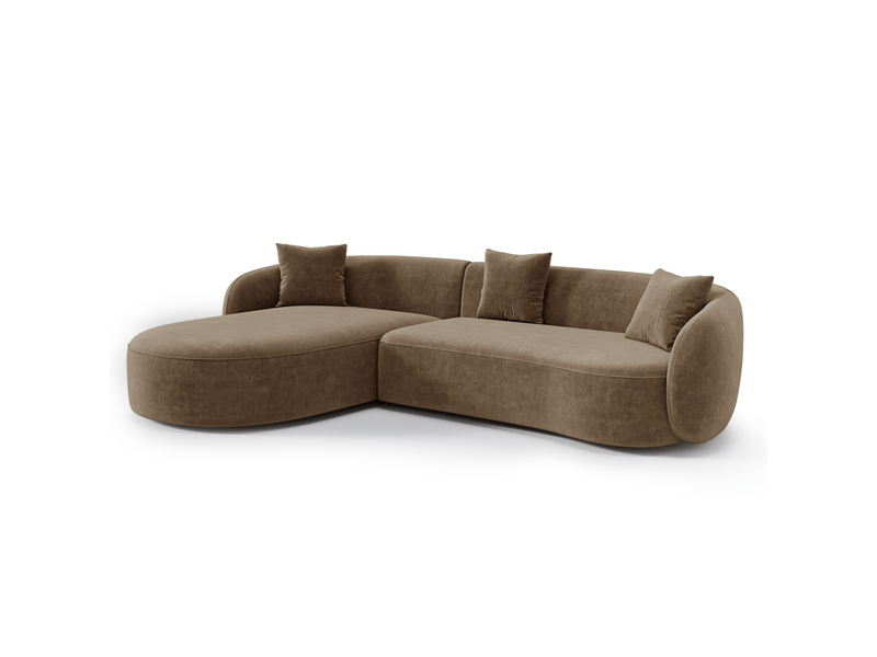  Canapé d'angle gauche 4 places en tissu tramé toucher doux marron celine 1CELAGTTMR - Conforama A