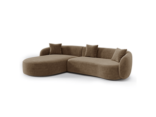 Canapé d'angle gauche fixe SIA HOME 1CELAGTTMR 4 places Tissu Marron
